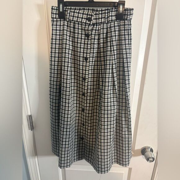 Koret Black and White Plaid Midi Skirt size 6 EUC vintage - Picture 2 of 4